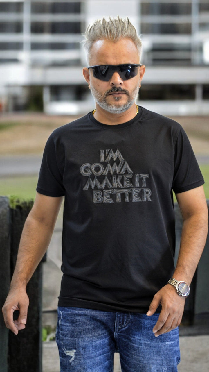 Men's T-shirt , Black Color half Sleeve Party wear Imported T-shirt , Designer men's T-shirt