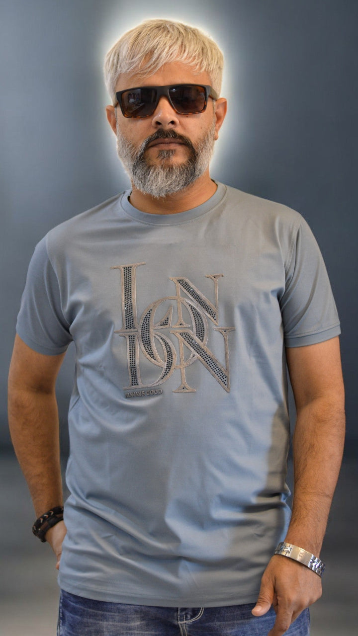 Men's T-shirt , Sky Blue Color half Sleeve Party wear Imported T-shirt , Designer men's T-shirt