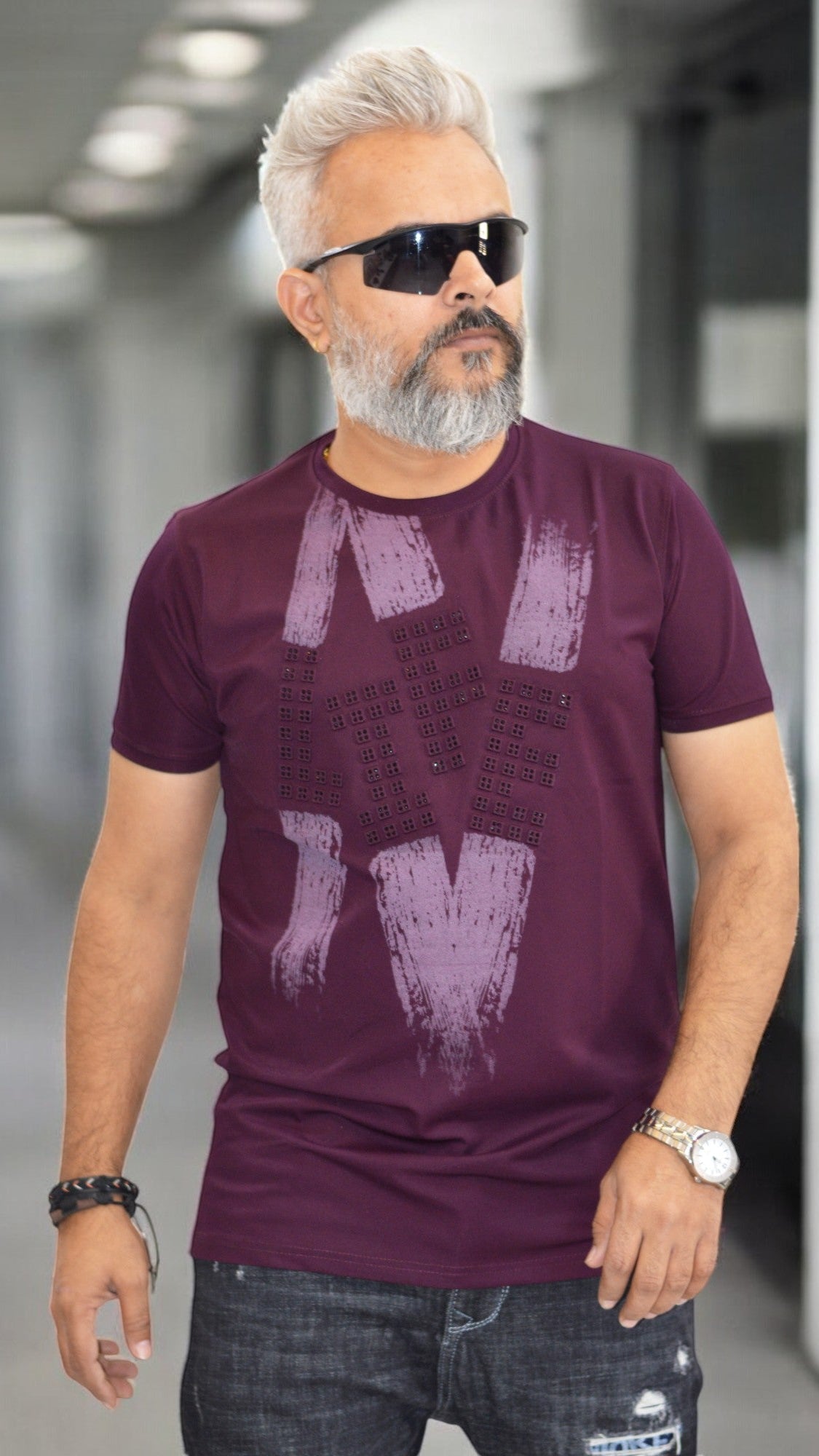 Men's T-shirt , Light Green Color half Sleeve Party wear Imported T-shirt , Designer men's T-shirt