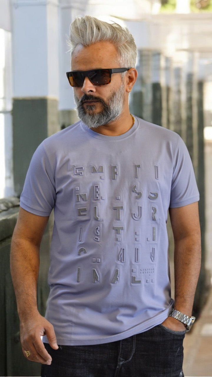 ROUND NECK HALF SLEEVE MENS TSHIRT , MENS TEE CREW NECK , minimal HALF SLEEVE,  LIGHT PURPLE COLOR TSHIRT