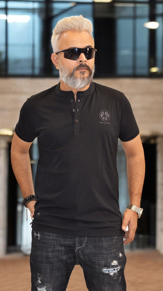 MENS CHINESE POLO TSHIRT IMPORTED FABRIC GOOD QUALITY TSHIRT BLACK COLOR