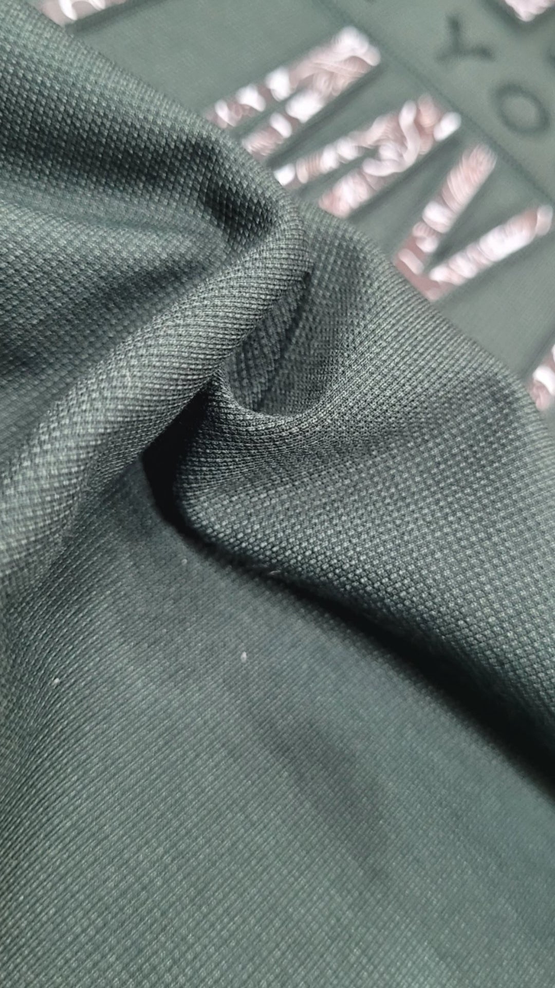 "Detailed view of imported fabric texture with digital layered material – Soft, durable, and stylish oversized designer T-shirt for men."