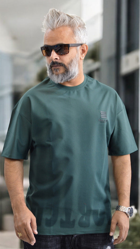 oversized tshirts front and back print imported material dark grey 