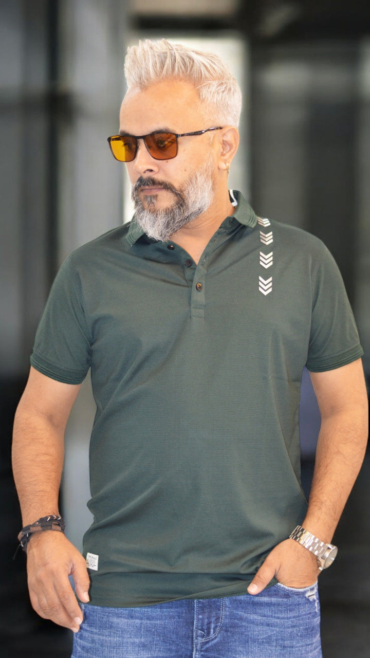 mens polo tshirt premium quality bottle green