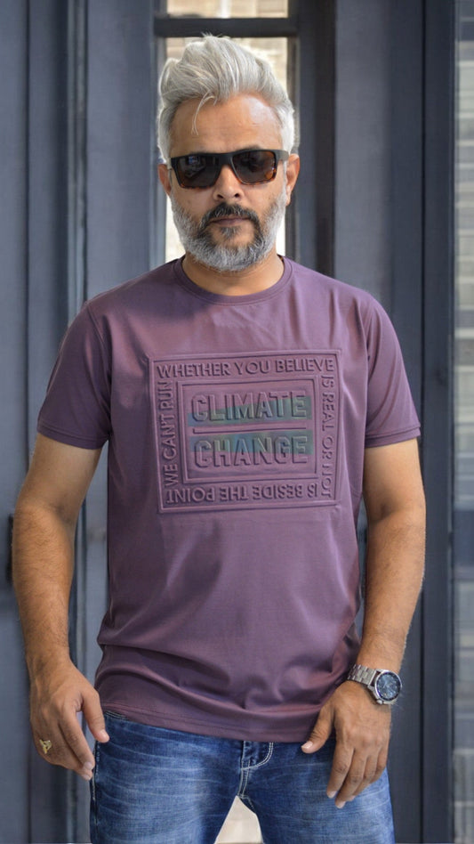 Shortcut Imported Men's Regular Fit T-Shirt Purple climate