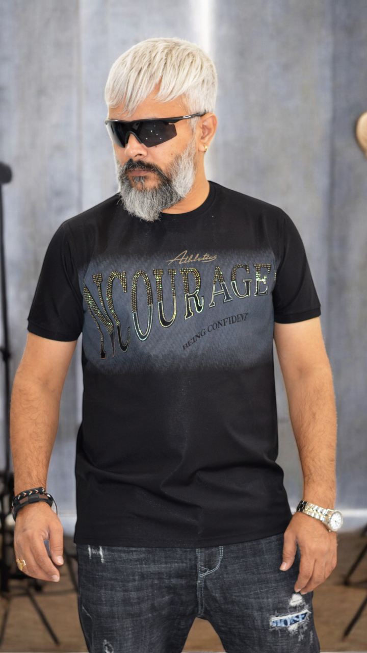 Ncourage Men's T-Shirt – Luxurious Round Neck Design in Premium Fabric
