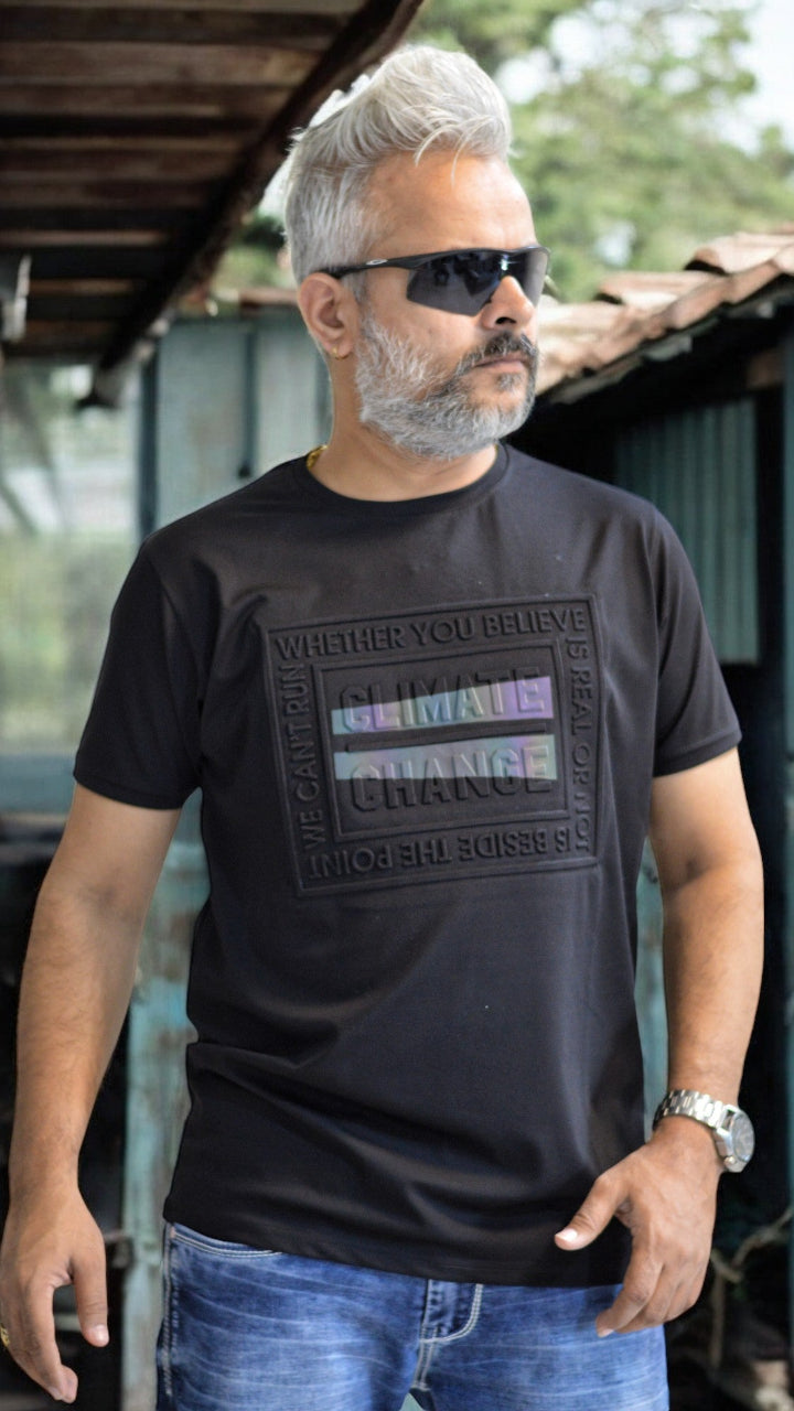 Shortcut Imported Men's Regular Fit T-Shirt Black Climate